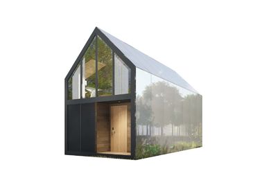 Çelik Yapı Prefabrik Çatı Evleri Ahşap Renk Kahverengi Prefabrik Villa Evi